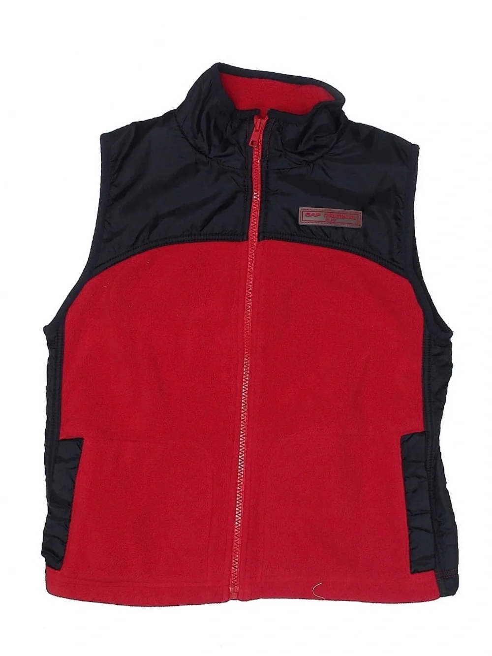 GAP Red Fleece Vest with Black Trim